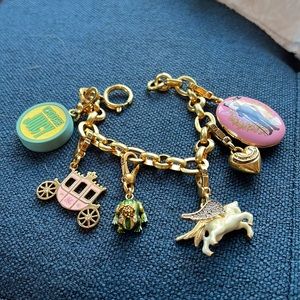 Juicy Couture gold bangle charm bracelet I’m good used condition.